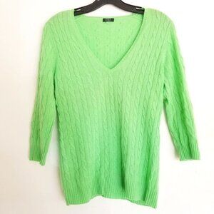 J. Crew 100% Cashmere Fisherman Cable Knit Sweater